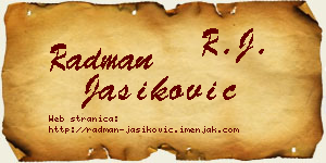 Radman Jasiković vizit kartica